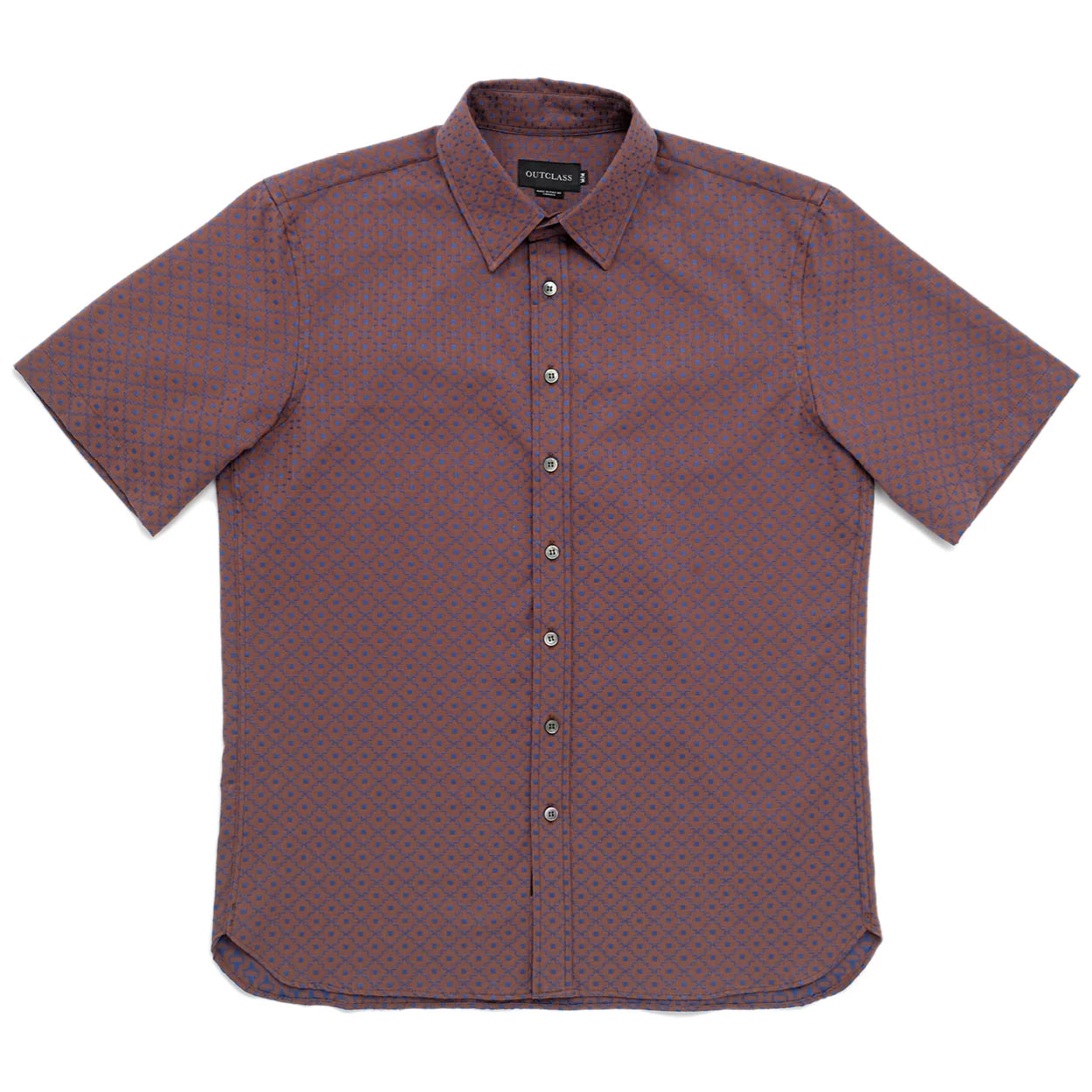 Geometric Jacquard Short Sleeve Easy Shirt