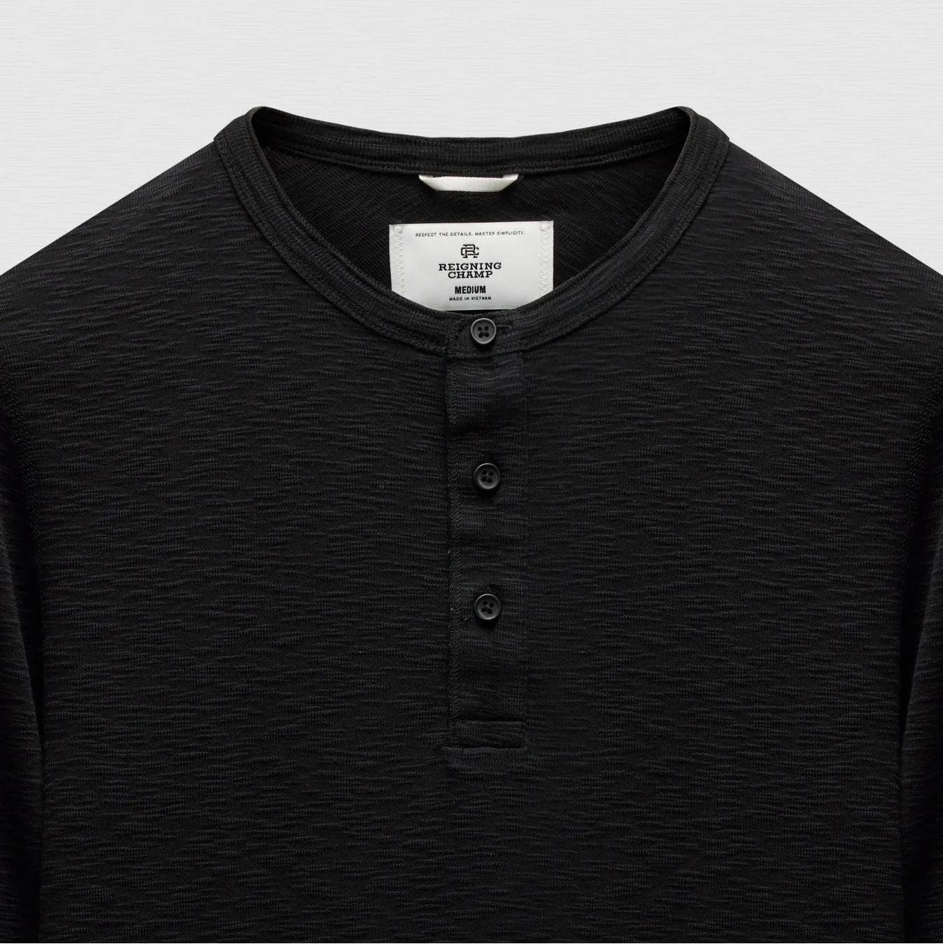 1x1 Slub Slim Henley Black