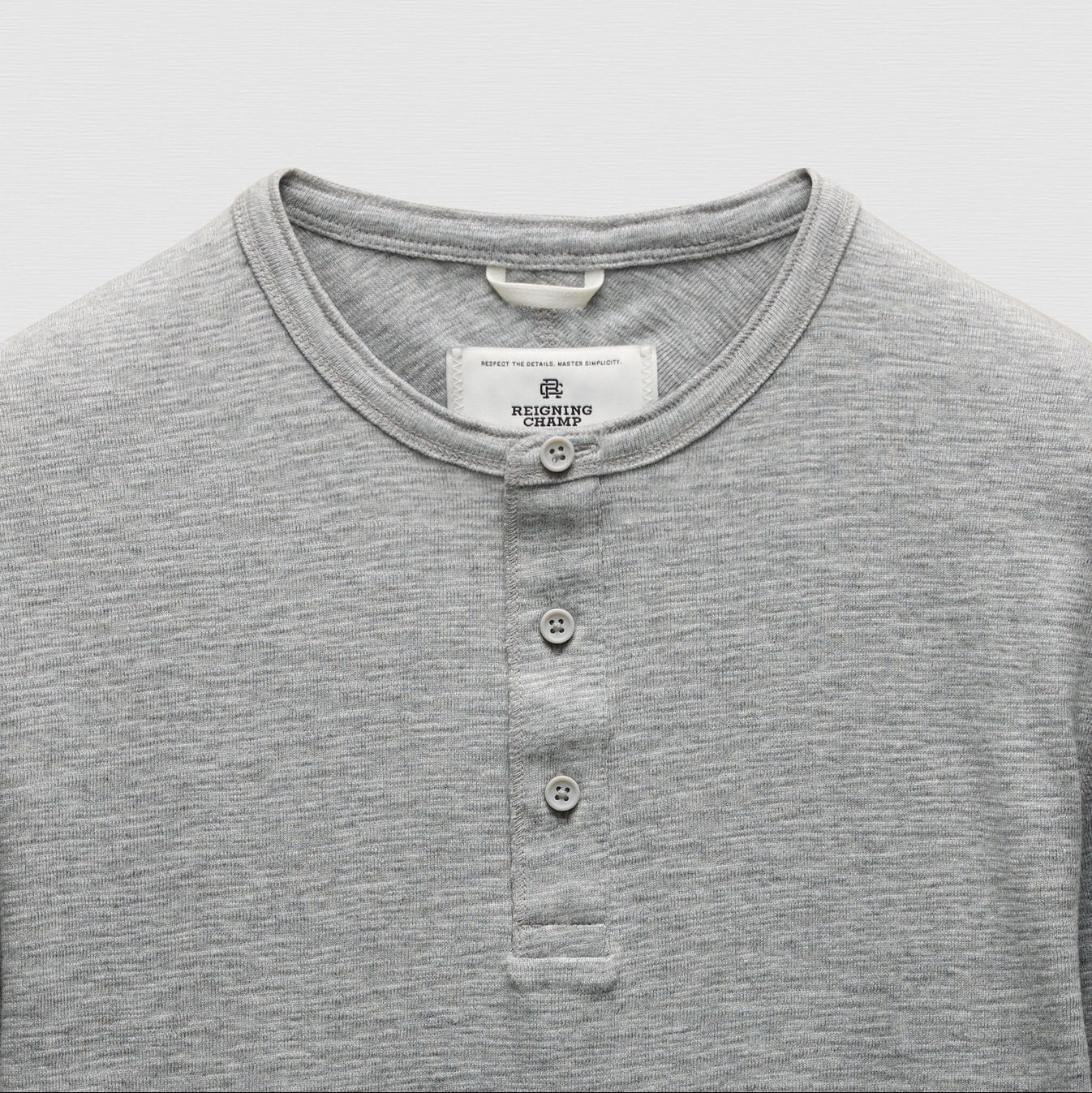 1x1 Slub Slim Henley Heather Grey