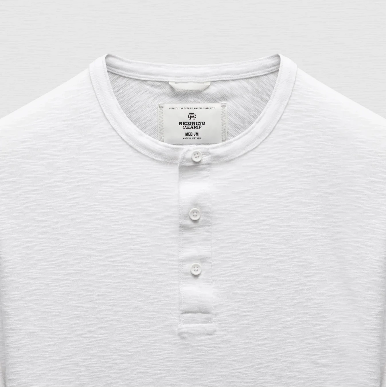 1x1 Slub Slim Henley White