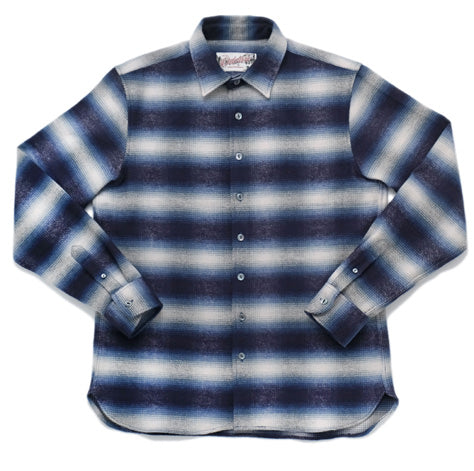 Blue Shadow Plaid Blanket Easy Shirt