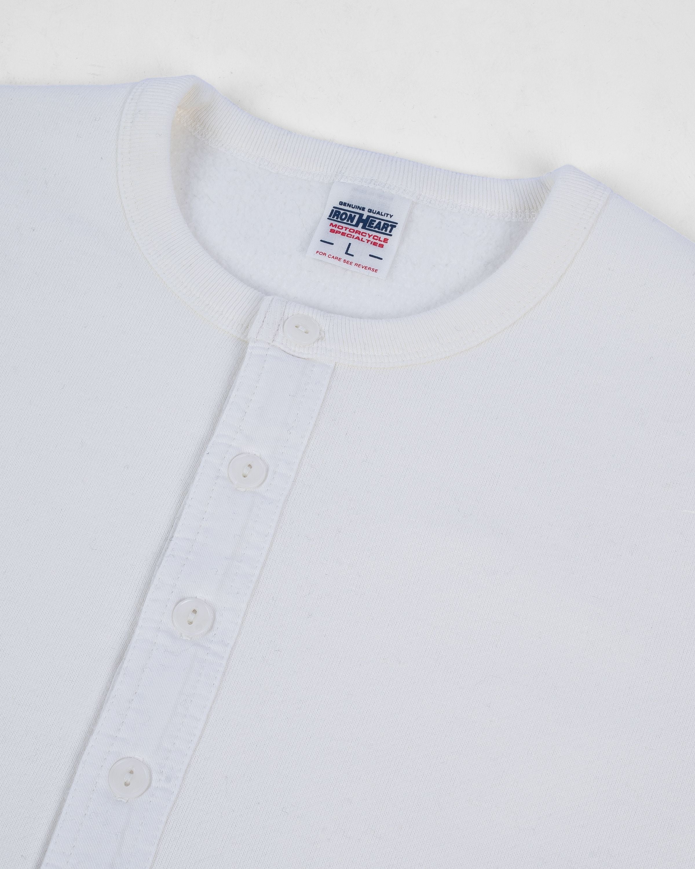 IHTL-2401-WHT 11oz Henley Long Sleeved Sweater White