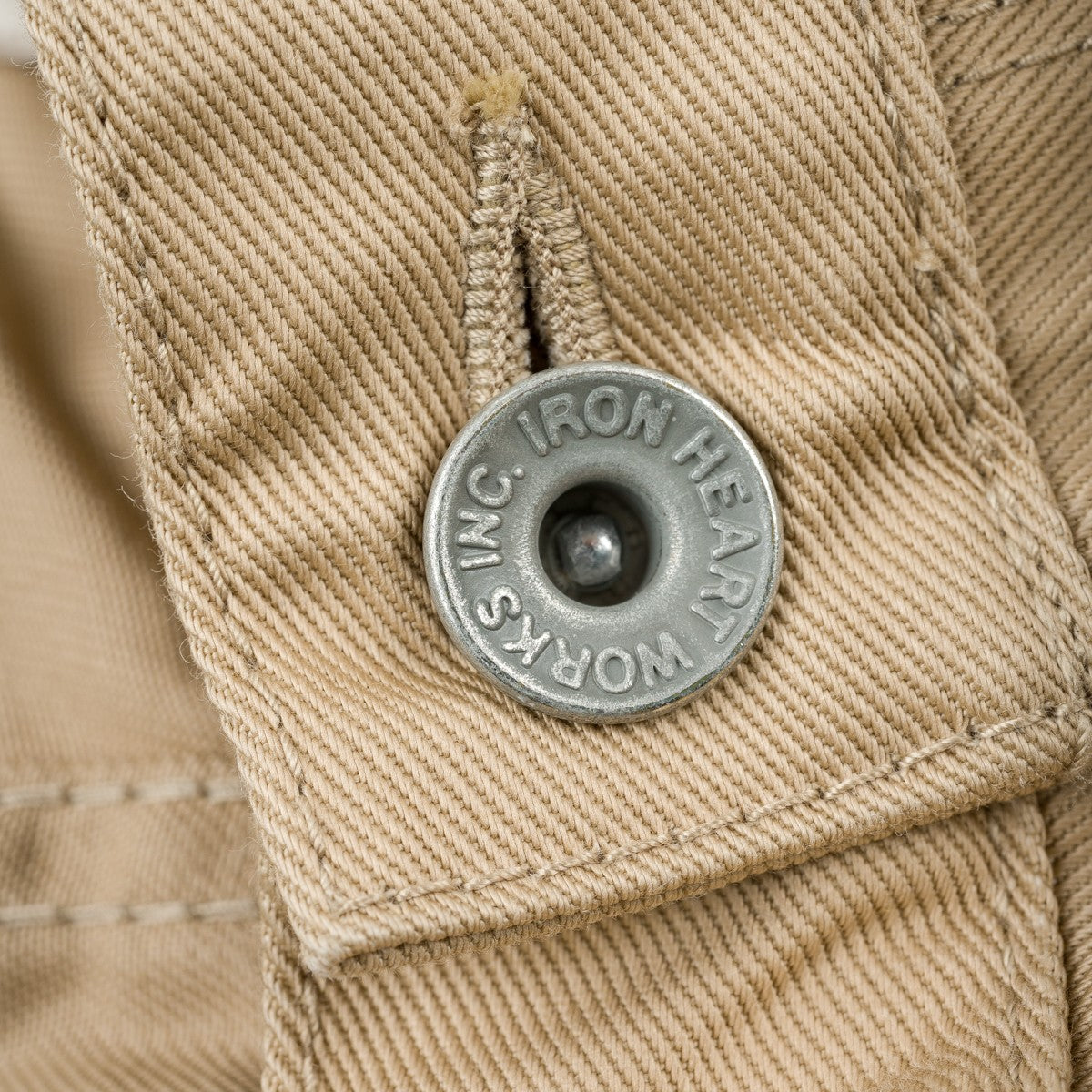 IH-721-KHA 9oz Mercerised Selvedge Cotton Slim Tapered Chinos Khaki