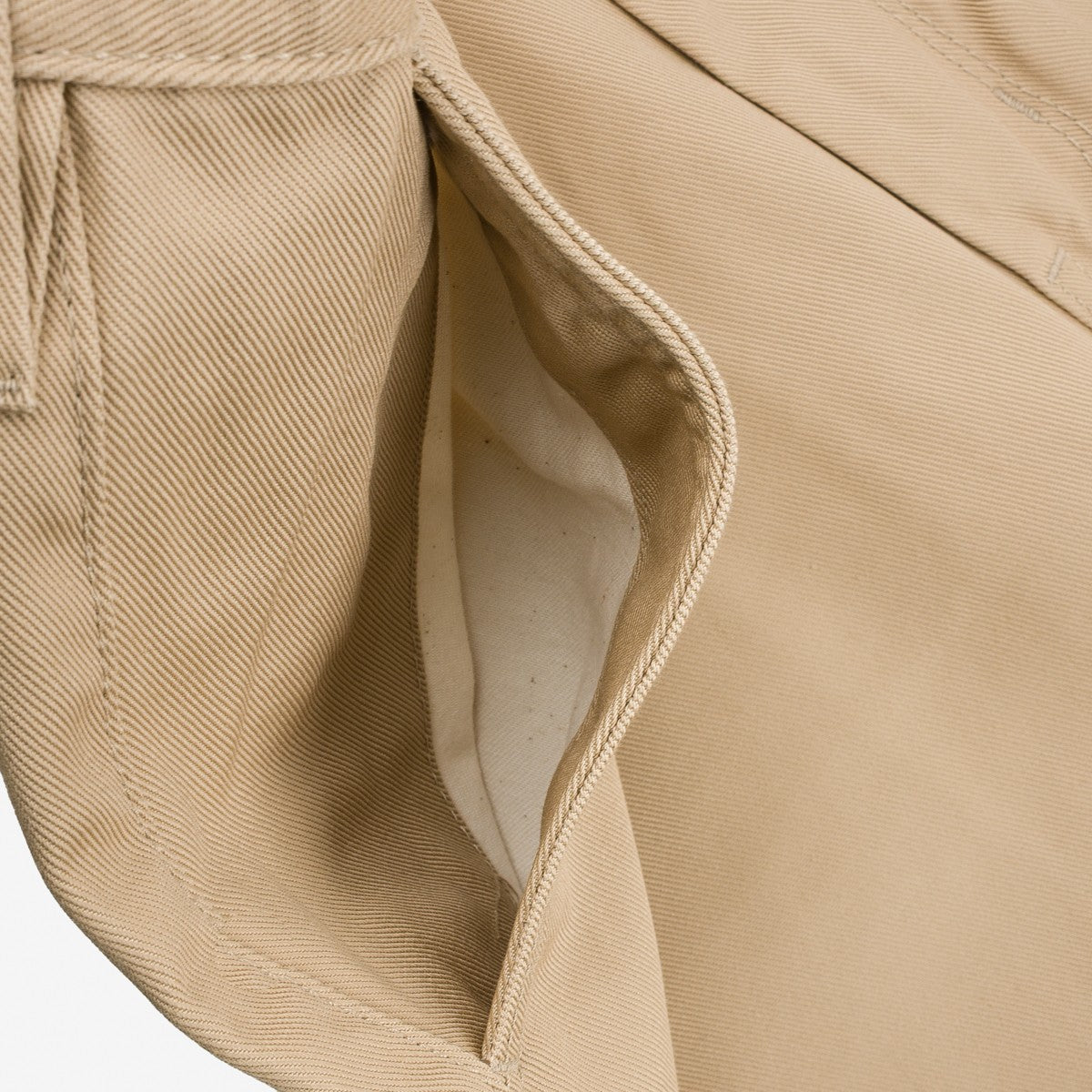 IH-721-KHA 9oz Mercerised Selvedge Cotton Slim Tapered Chinos Khaki