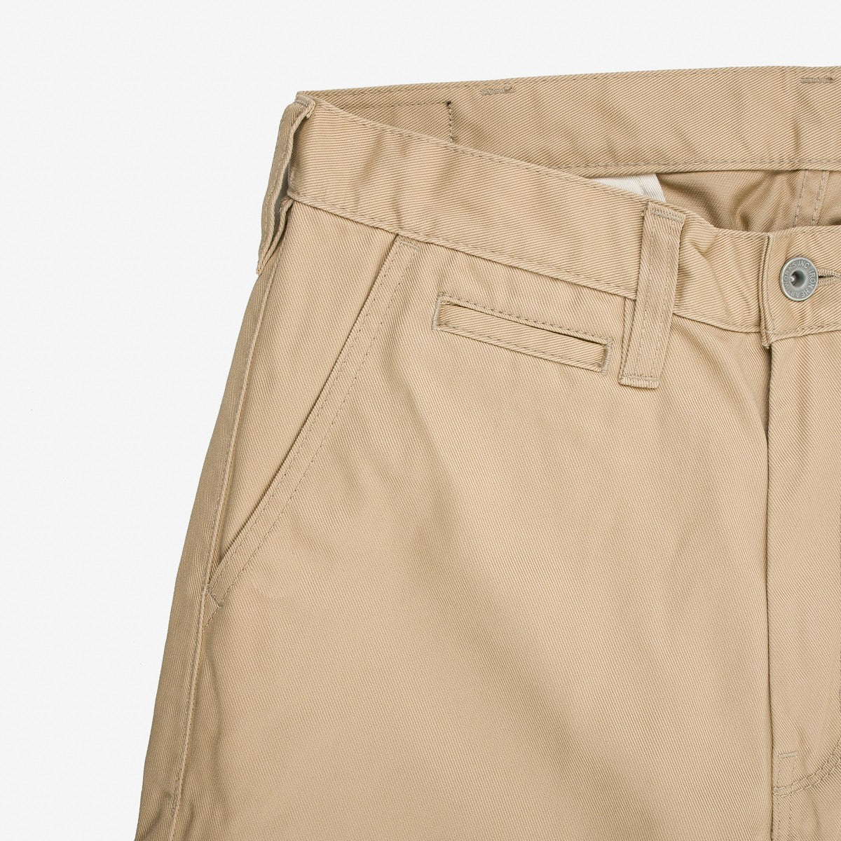IH-721-KHA 9oz Mercerised Selvedge Cotton Slim Tapered Chinos Khaki