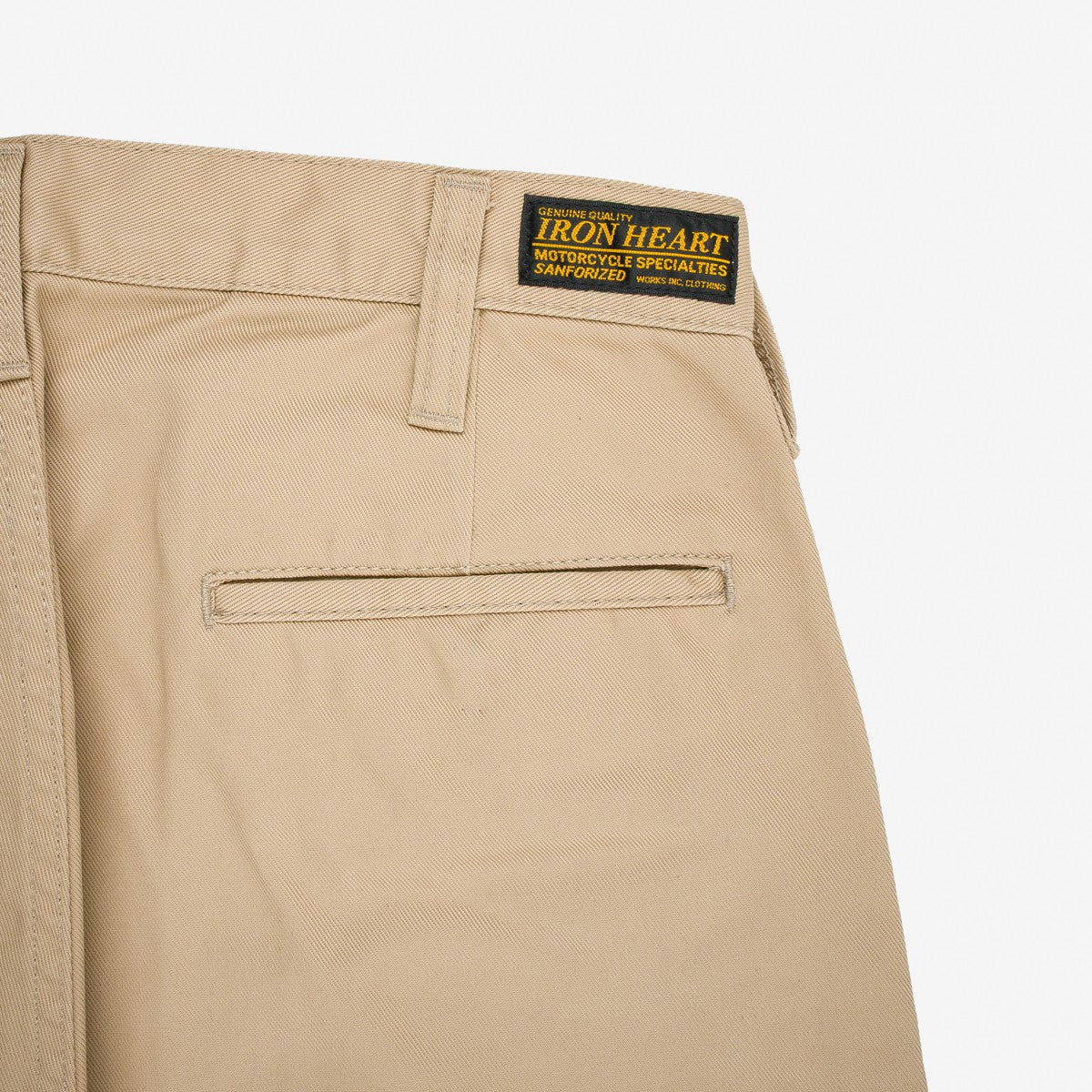 IH-721-KHA 9oz Mercerised Selvedge Cotton Slim Tapered Chinos Khaki