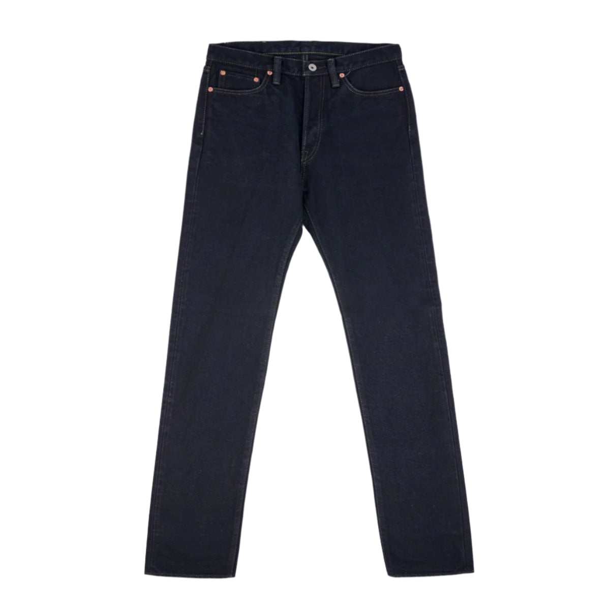 IH-888s-21od 21oz Selvedge Denim Medium/High Rise Tapered Cut Jeans Indigo Overdyed Black