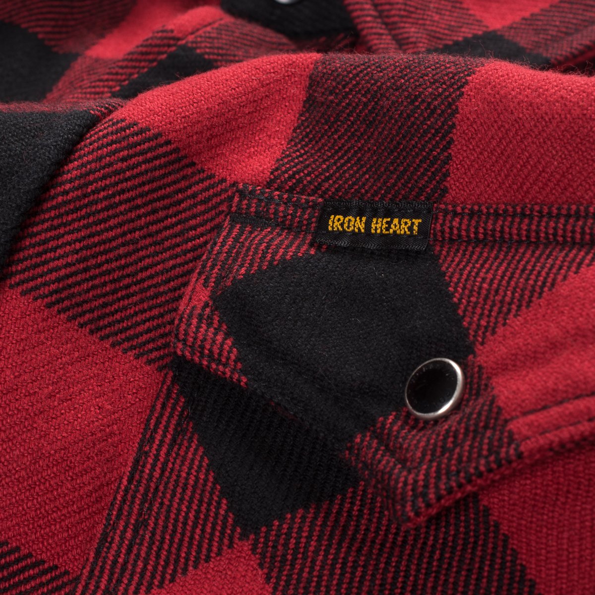 IHSH-232-RED Ultra Heavy Flannel Buffalo Check Western  Shirt Red/Black