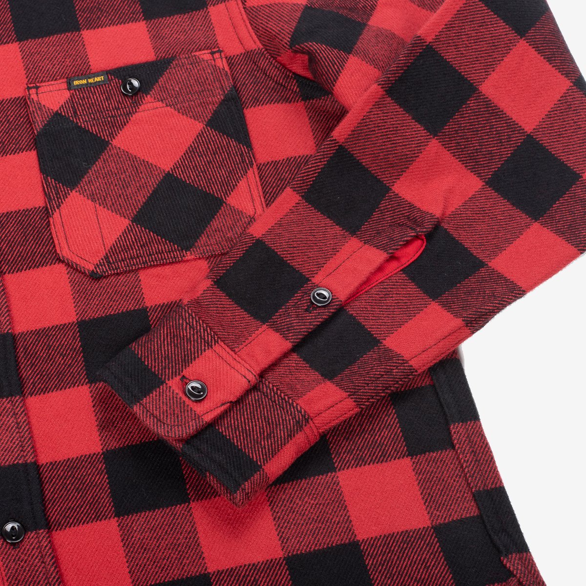 IHSH-244-RED Ultra Heavy Flannel Buffalo Check Work Shirt Red/Black