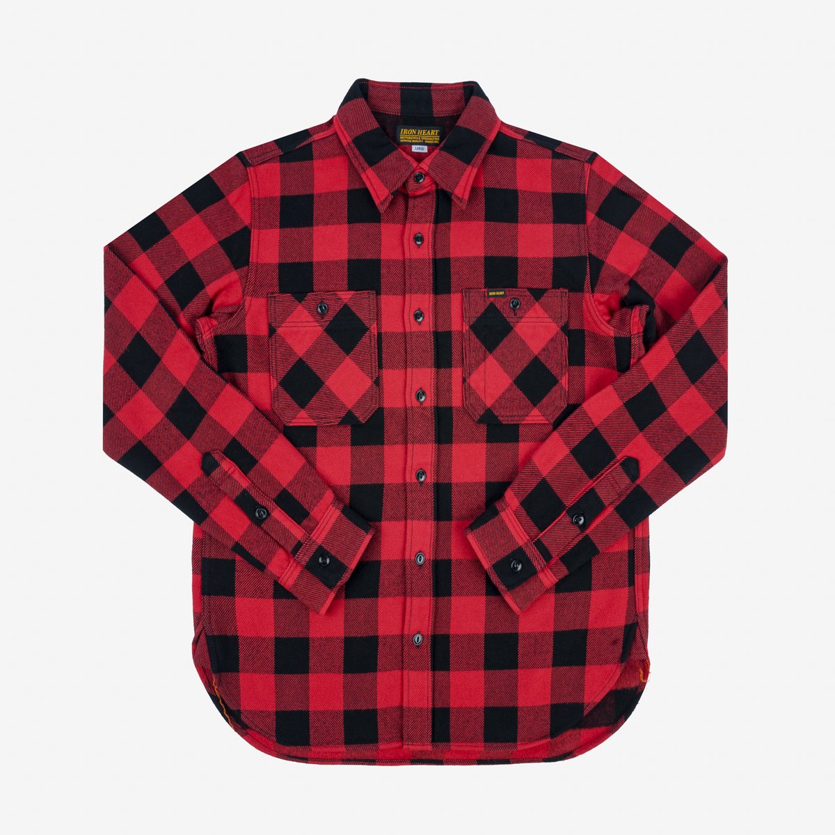 IHSH-244-RED Ultra Heavy Flannel Buffalo Check Work Shirt Red/Black