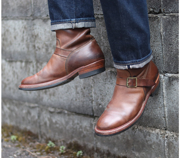 LK-003 Wabash Engineer Boots Horween CXL Natural