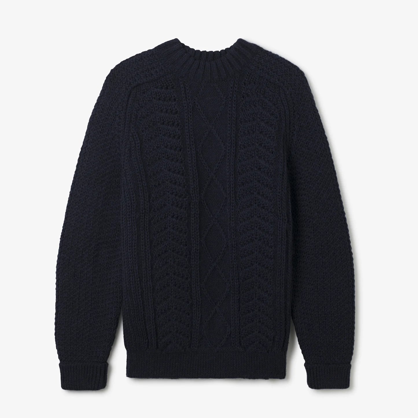 Hand Knit Wool Fisherman Sweater Navy