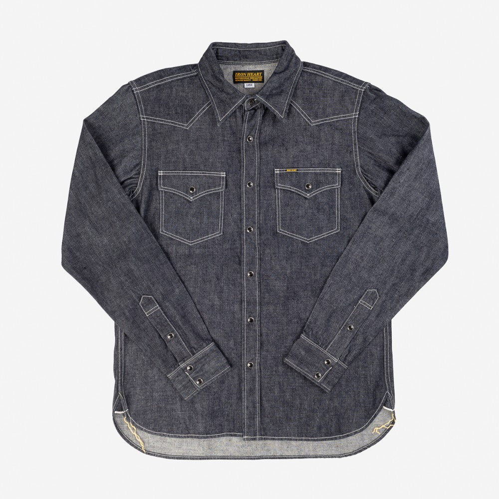 IHSH-320-IND 10oz Selvedge Denim Western Shirt Indigo