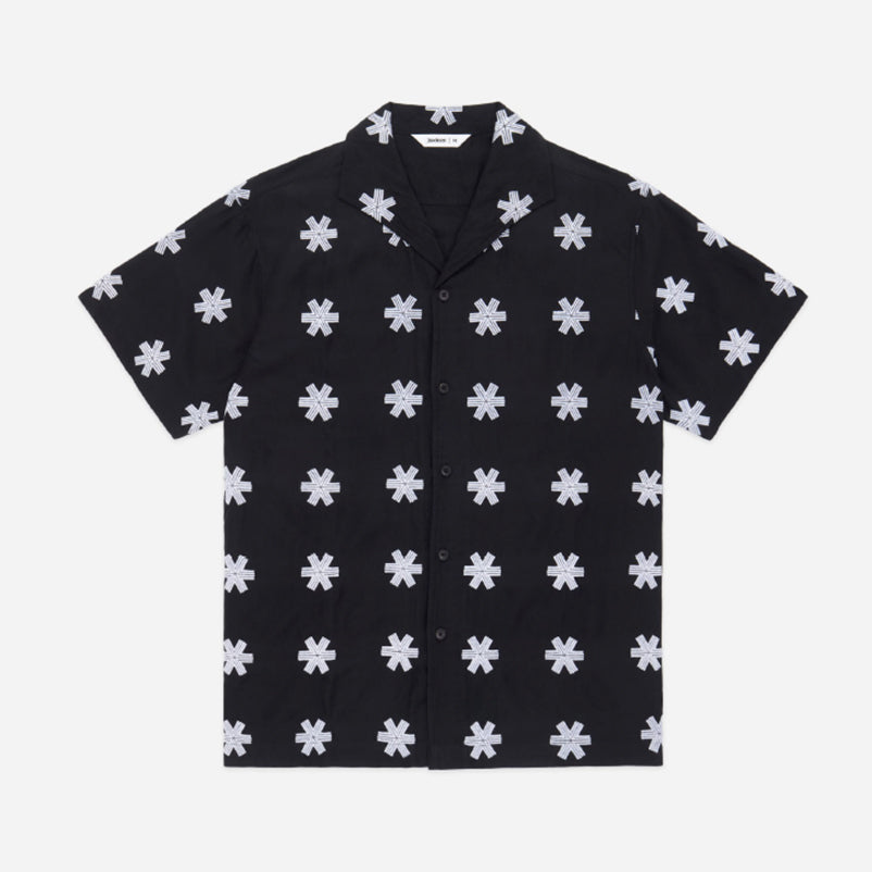 Leisure Shirt Black Embroidered Tencel