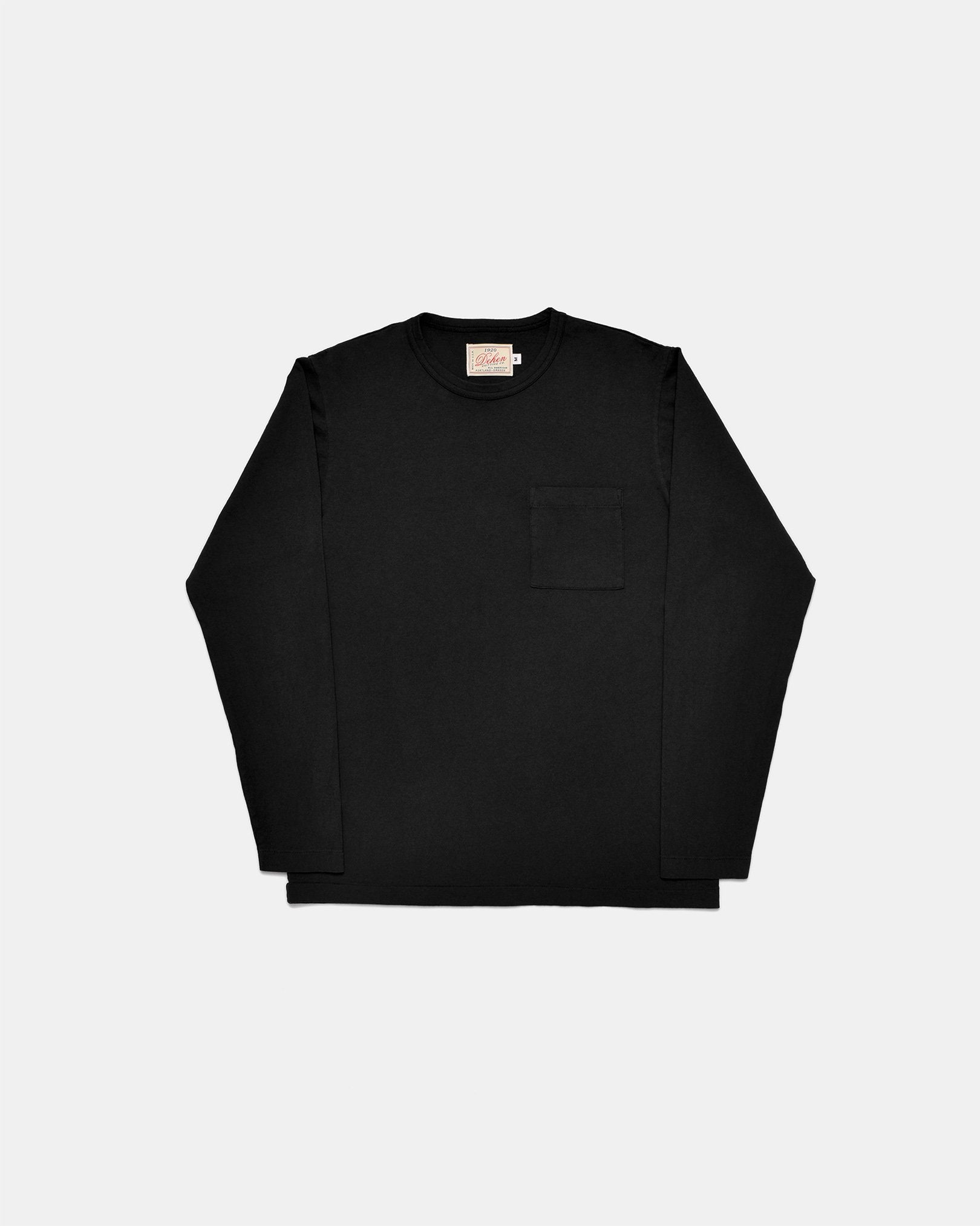 Heavy Duty Long Sleeve Pocket Tee Black