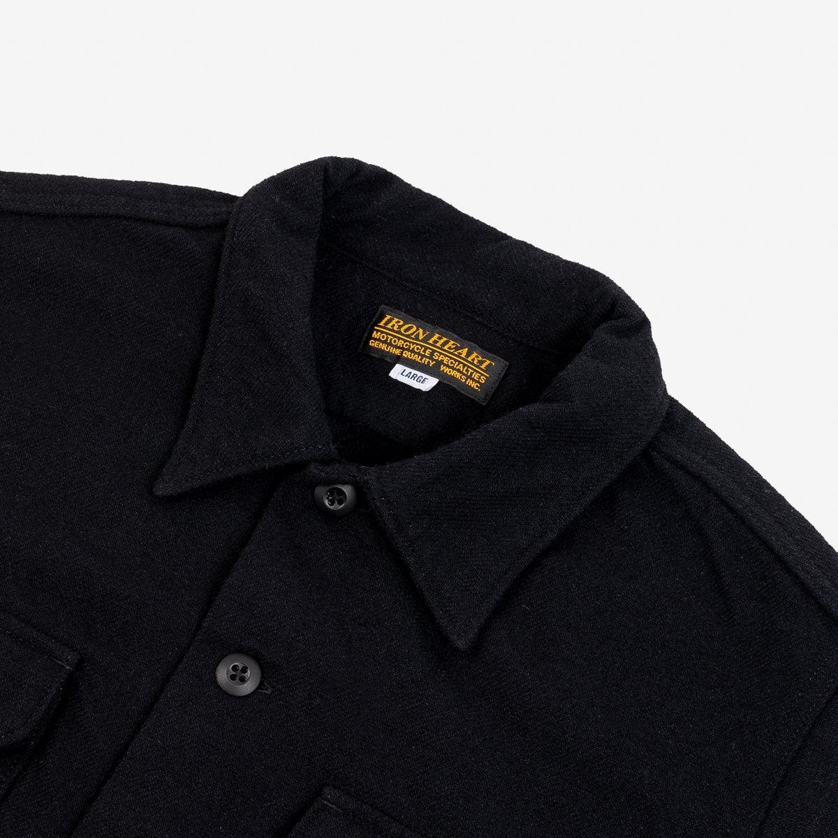 IHSH-346-BLK 10oz Recycled Nylon Mechanic Work Shirt Black