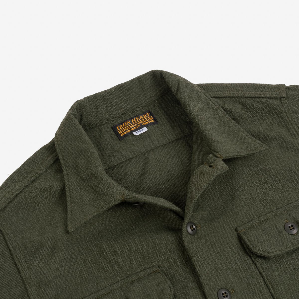 IHSH-346-ODG 10oz Recycled Nylon Mechanic Work Shirt Olive Green Drab