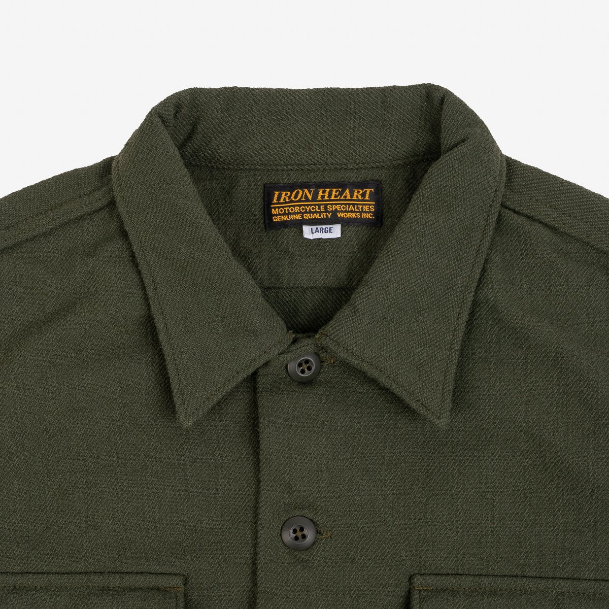 IHSH-346-ODG 10oz Recycled Nylon Mechanic Work Shirt Olive Green Drab