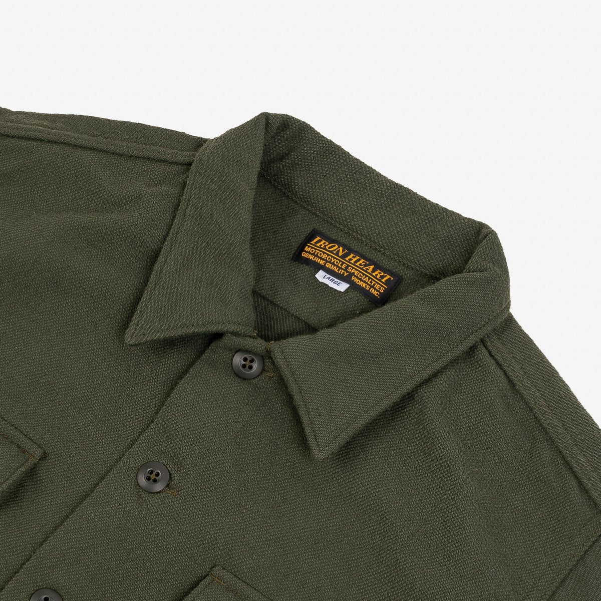 IHSH-346-ODG 10oz Recycled Nylon Mechanic Work Shirt Olive Green Drab