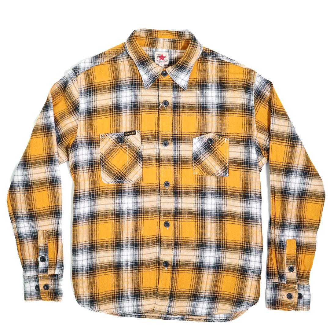 SGS2202 Brushed Flannel Check Nel Work Shirt Yellow