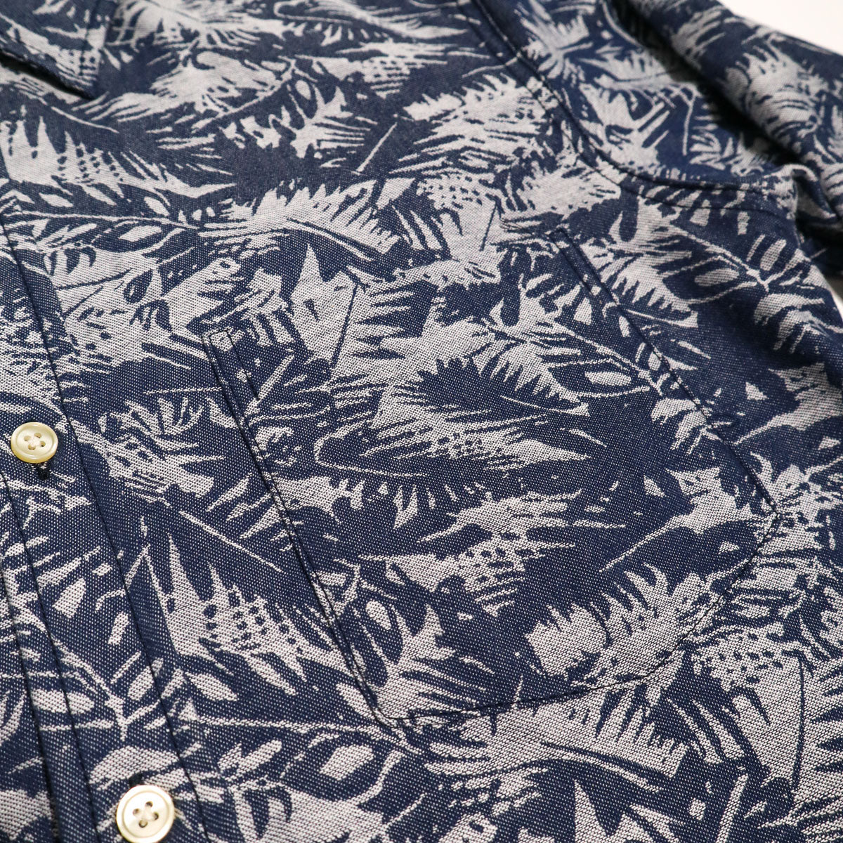 Oxford Shirt Indigo Palm Jacquard