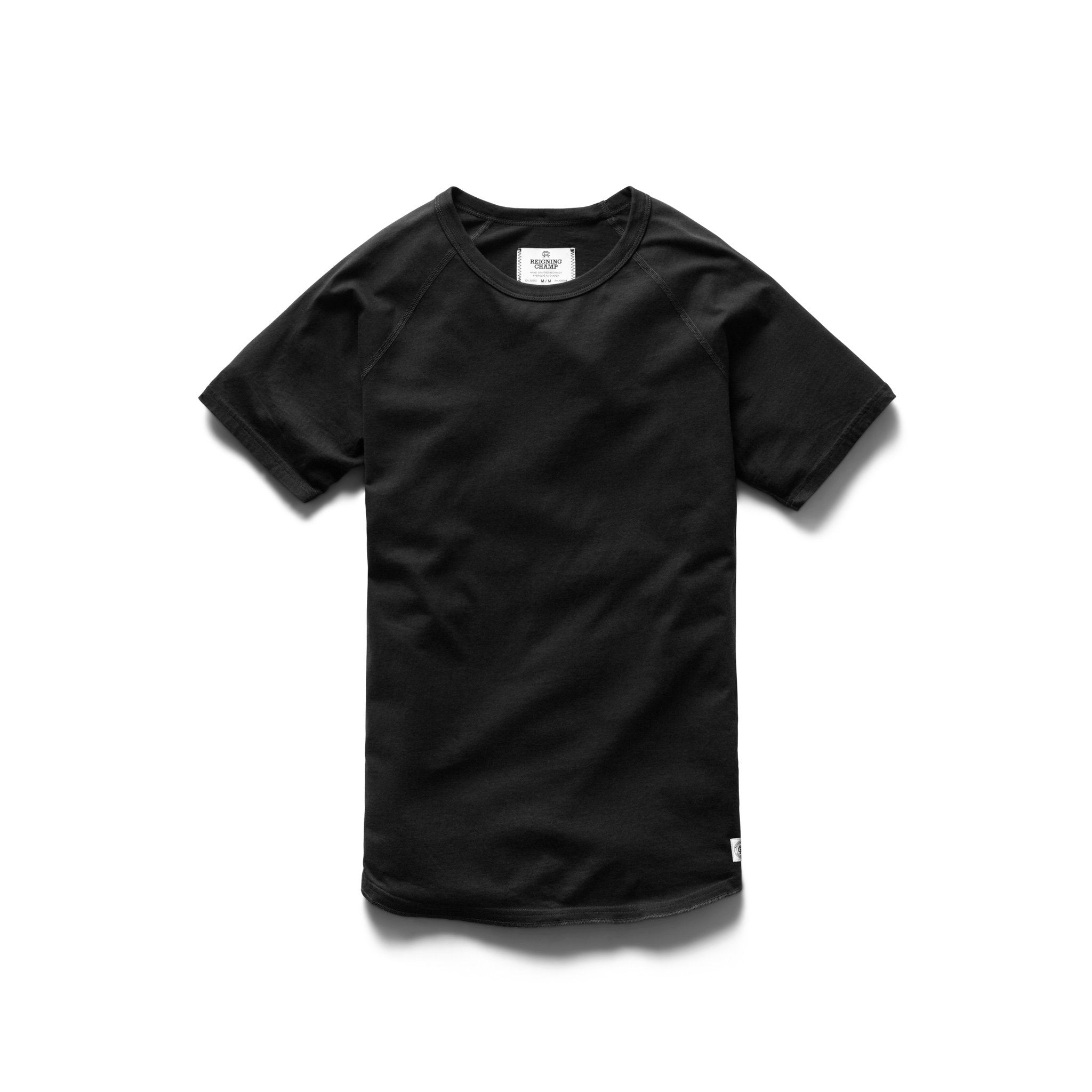 Cotton Jersey Raglan T-Shirt Black