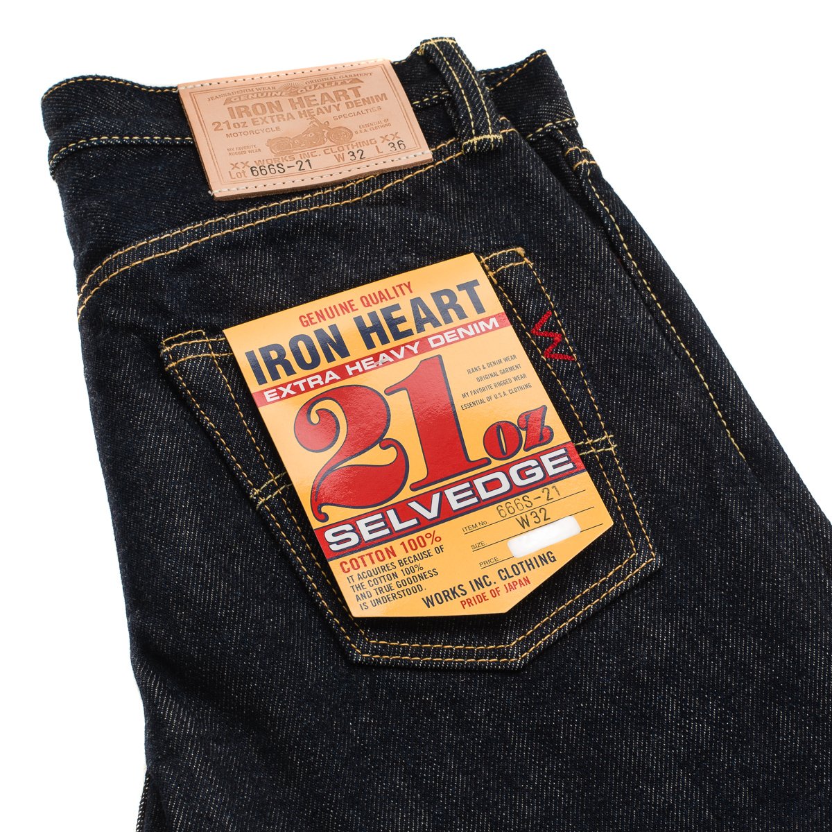 IH-666S-21 21oz Selvedge Denim Slim Straight Indigo