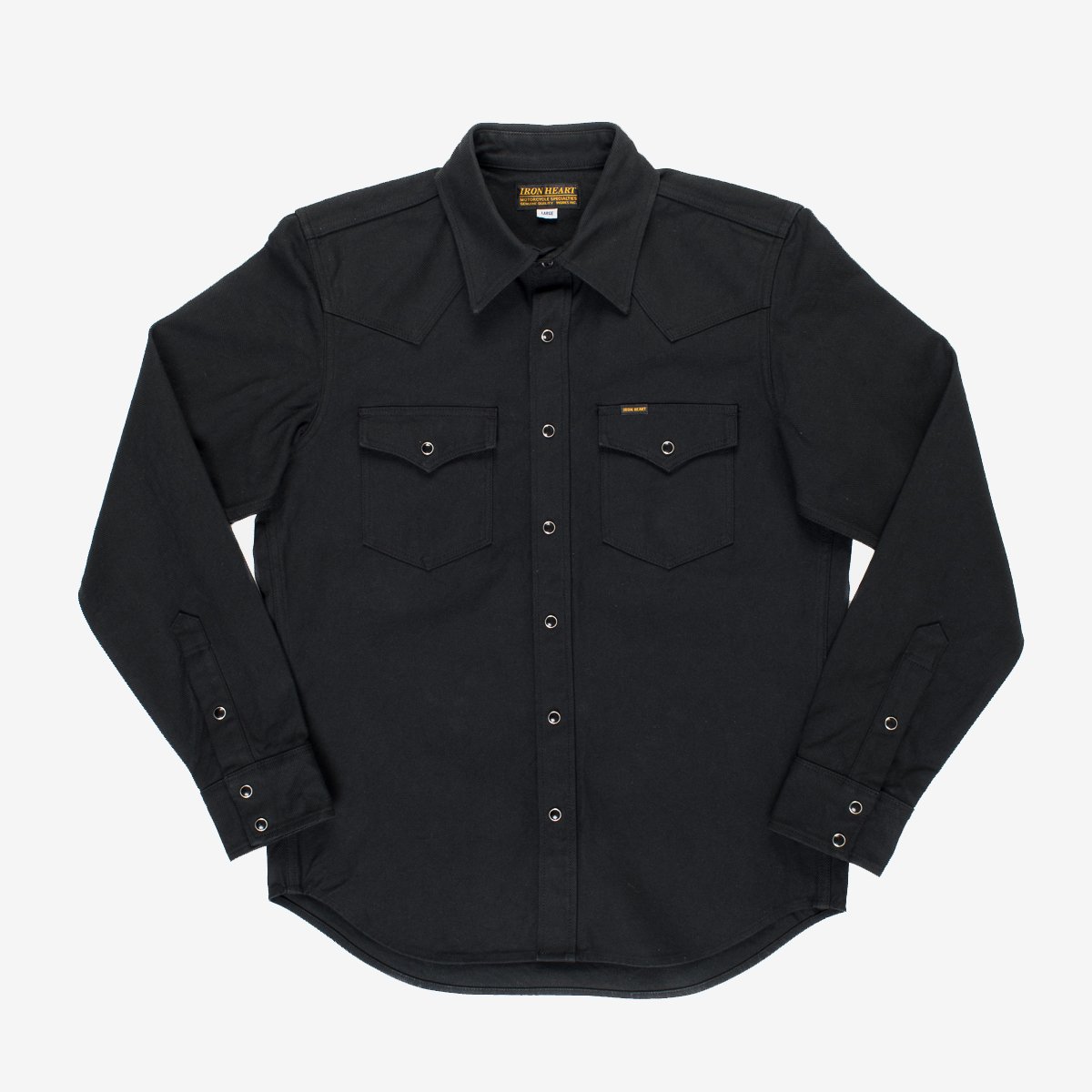 IHSH-235-BLK Military Serge Western Shirt Black