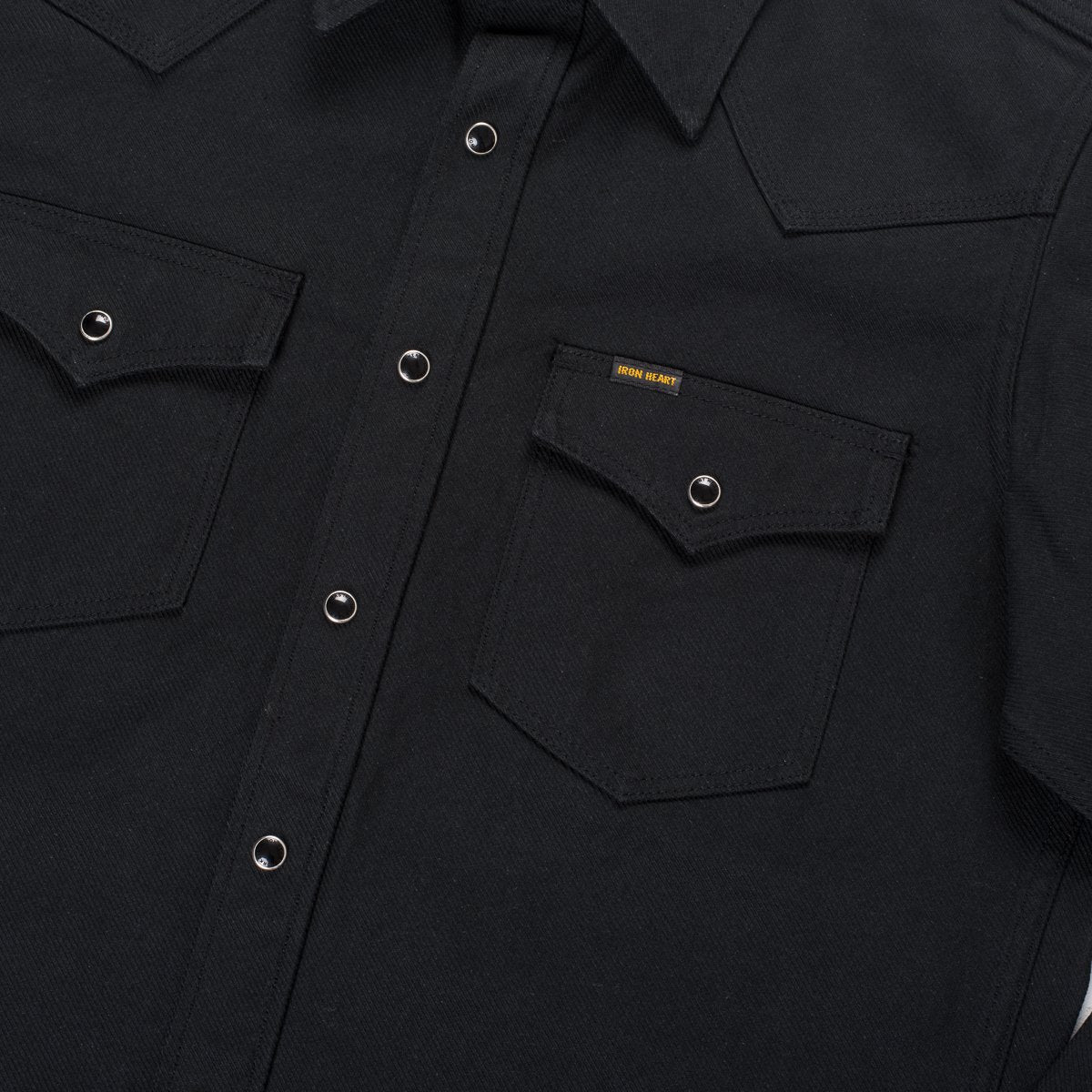 IHSH-235-BLK Military Serge Western Shirt Black