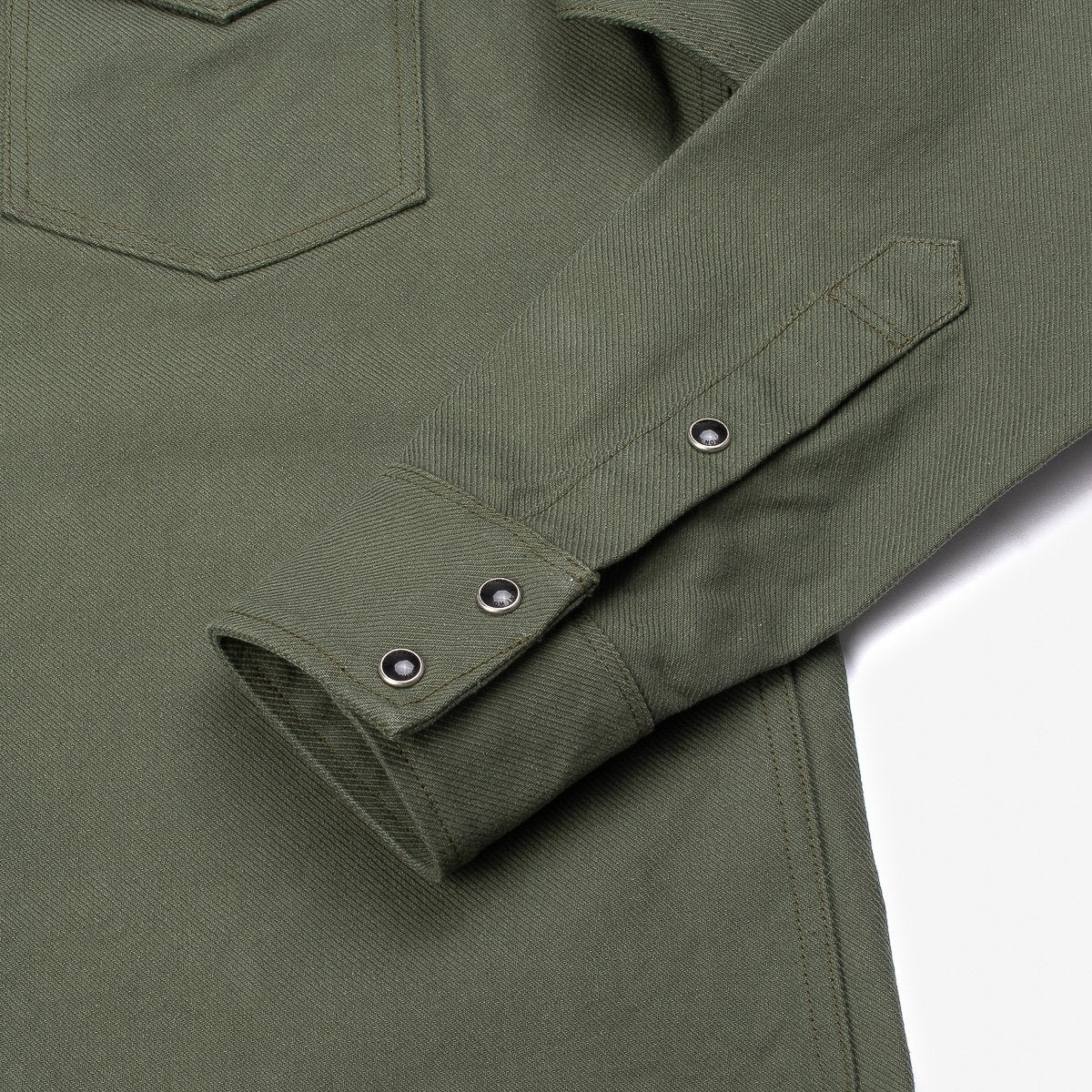 IHSH-235-OLV Military Serge Western Shirt Olive Drab Green