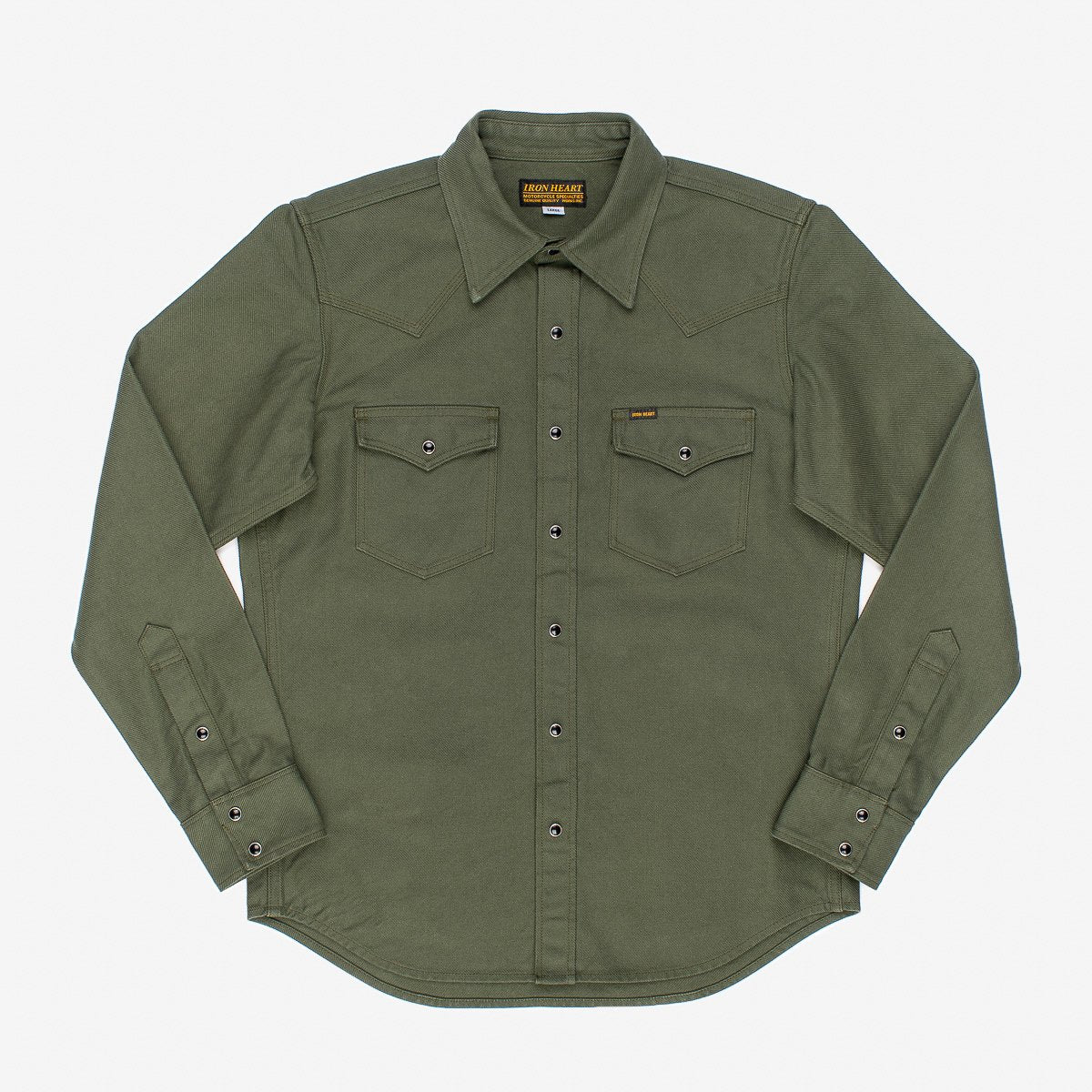 IHSH-235-OLV Military Serge Western Shirt Olive Drab Green