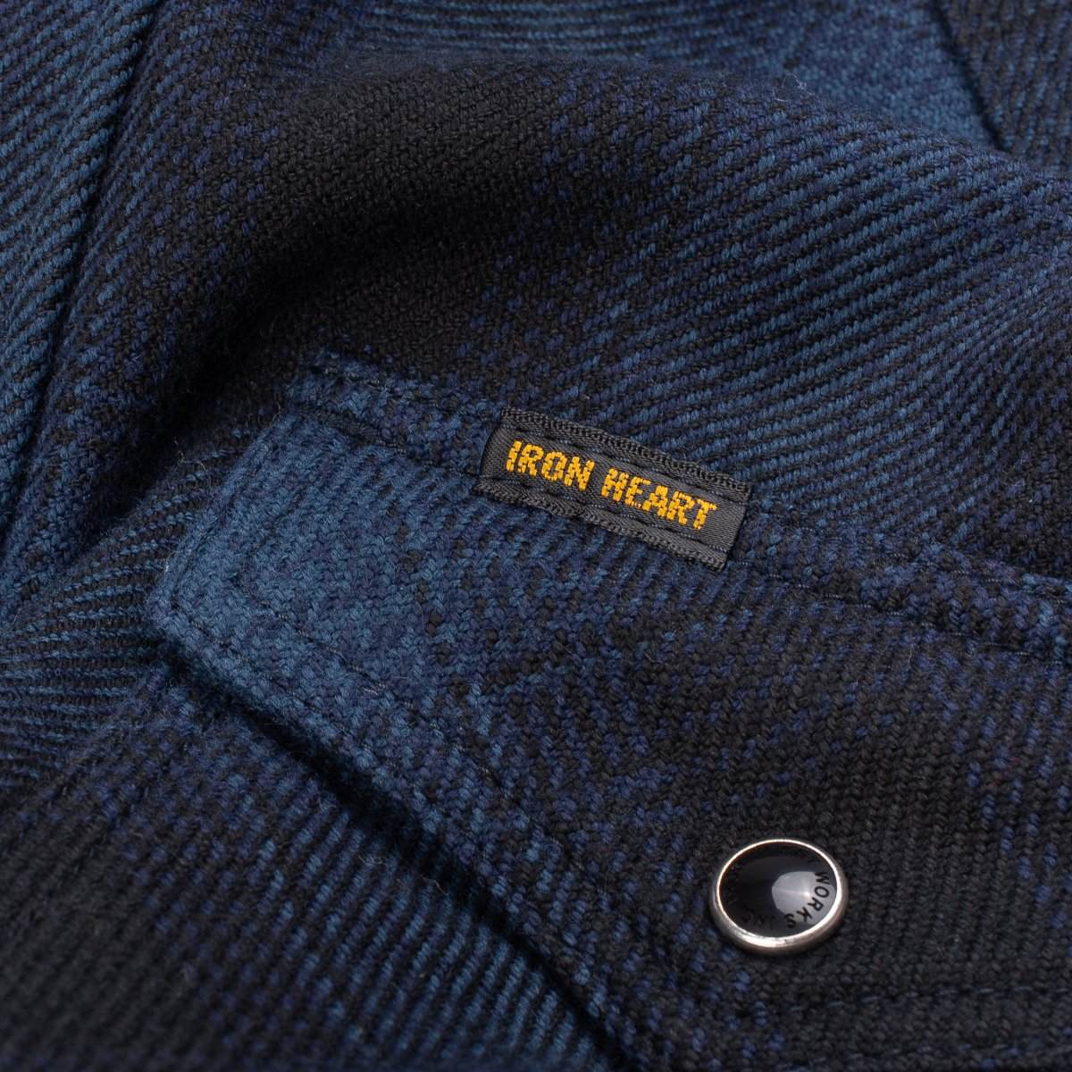 IHSH-264-NAV Ultra Heavy Flannel Ombre Check Western Shirt