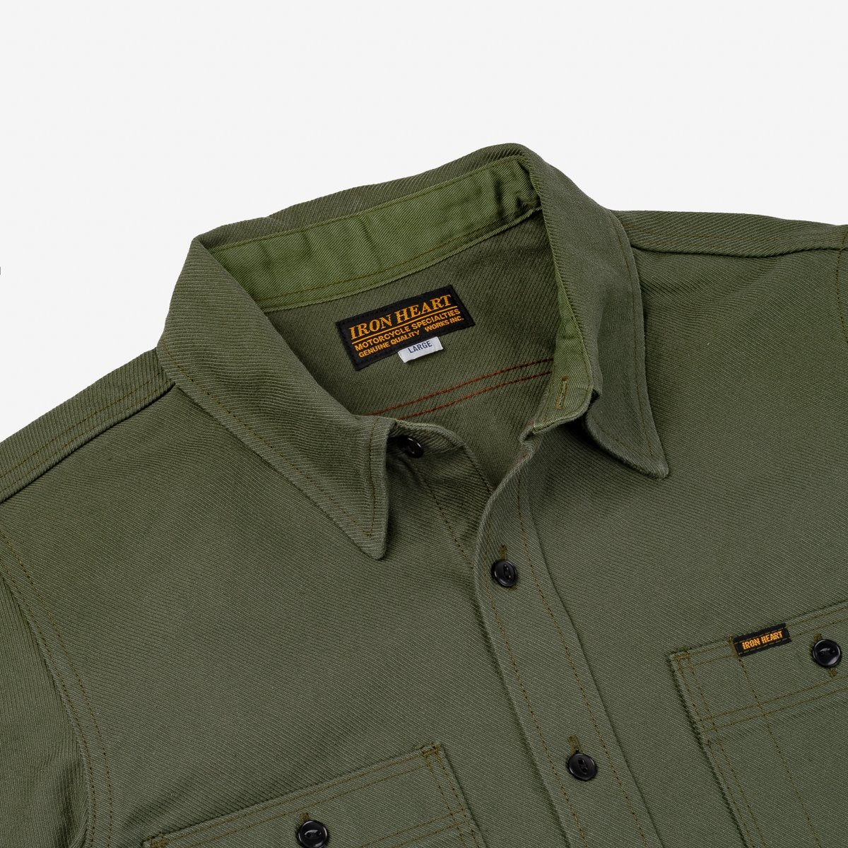 IHSH-307-ODG Military Serge Work Shirt Olive Drab Green