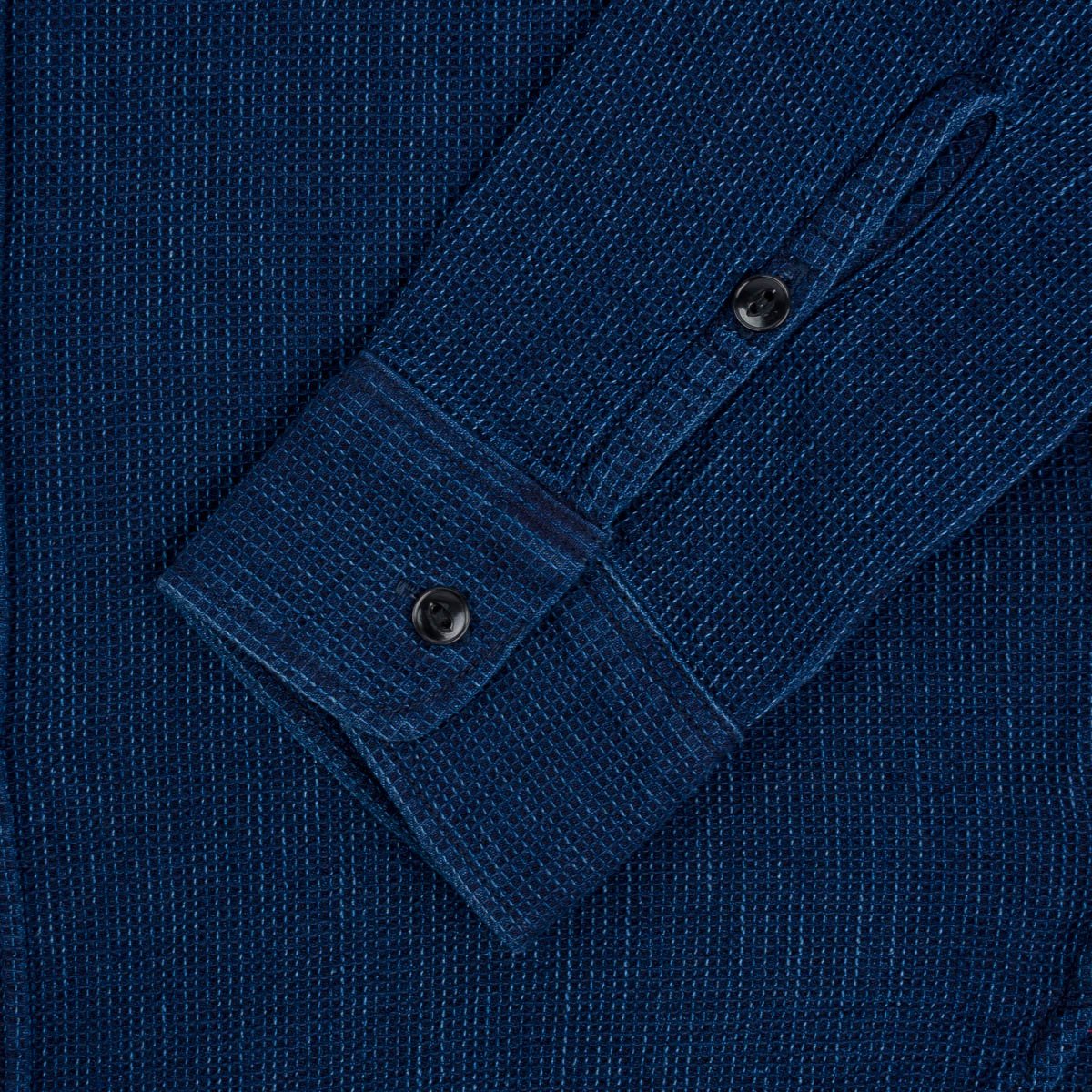 IHSH-96-IND Waffle Work Shirt Indigo