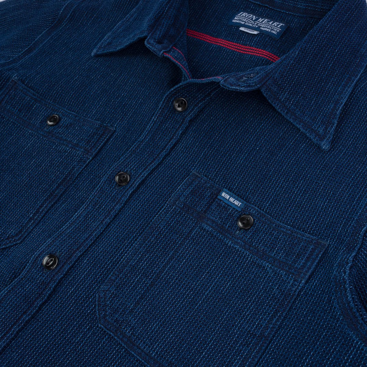 IHSH-96-IND Waffle Work Shirt Indigo