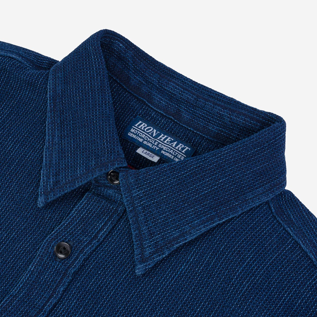 IHSH-96-IND Waffle Work Shirt Indigo