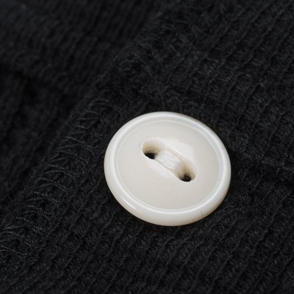 IHTL-1213-BLK Waffle Knit Long Sleeve Thermal Henley Black