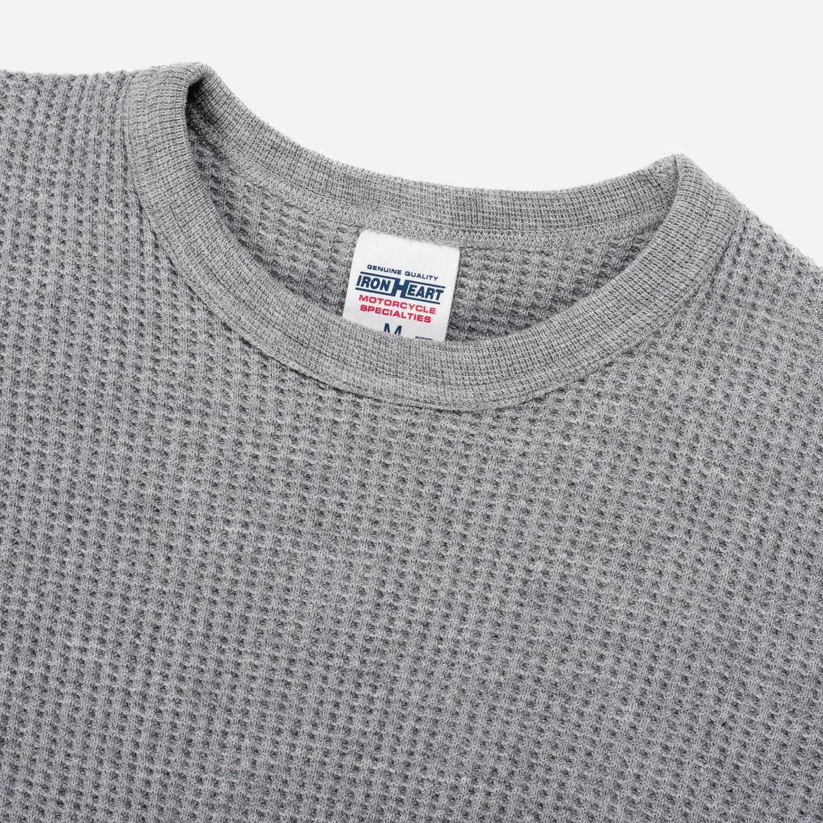 IHTL-1301-GRY Waffle Knit Long Sleeve Crew Neck Thermal Grey
