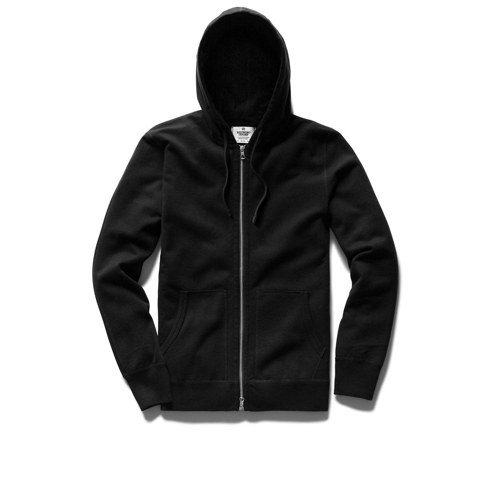 Lightweight Terry Zip Hoodie Black