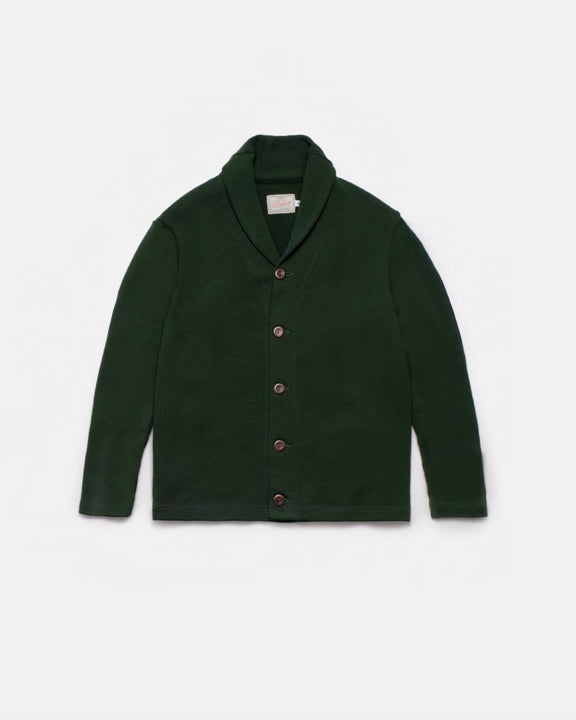 Oxford Shawl Sweater Pine Wool