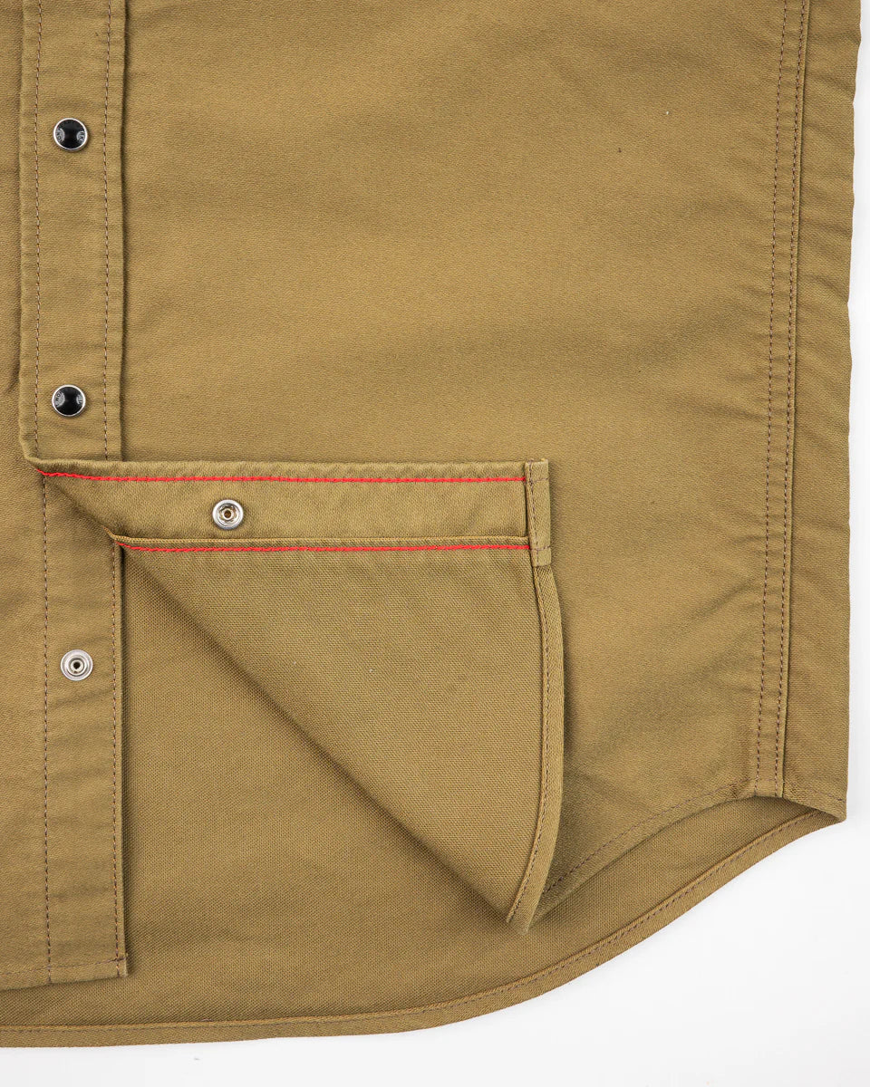 IHSH-426-KHA 12oz Military Moleskin Western Shirt - Khaki