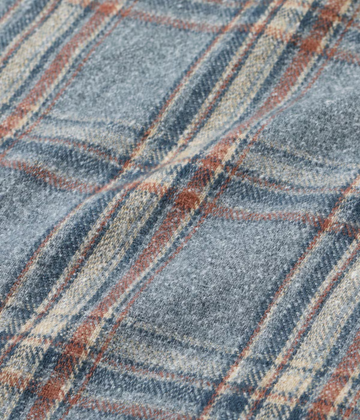SC29787 Brushed Herringbone Check Western Shirt Blue