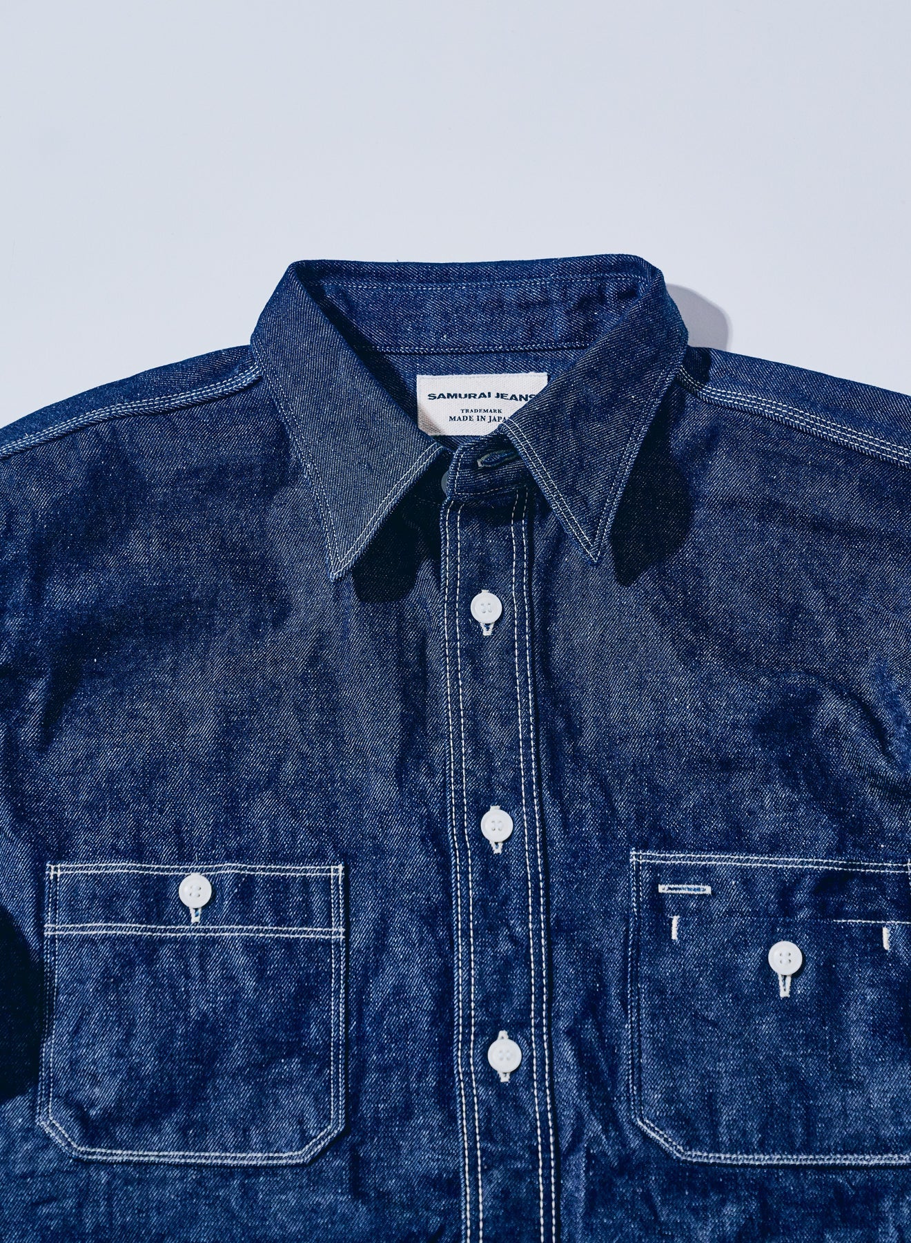 SJWS-SC02W Samurai Cotton Denim Work Shirt Indigo