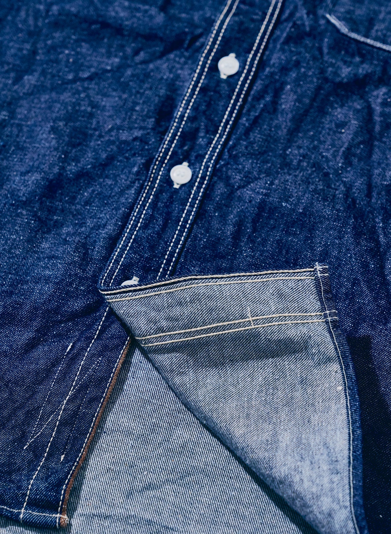 SJWS-SC02W Samurai Cotton Denim Work Shirt Indigo