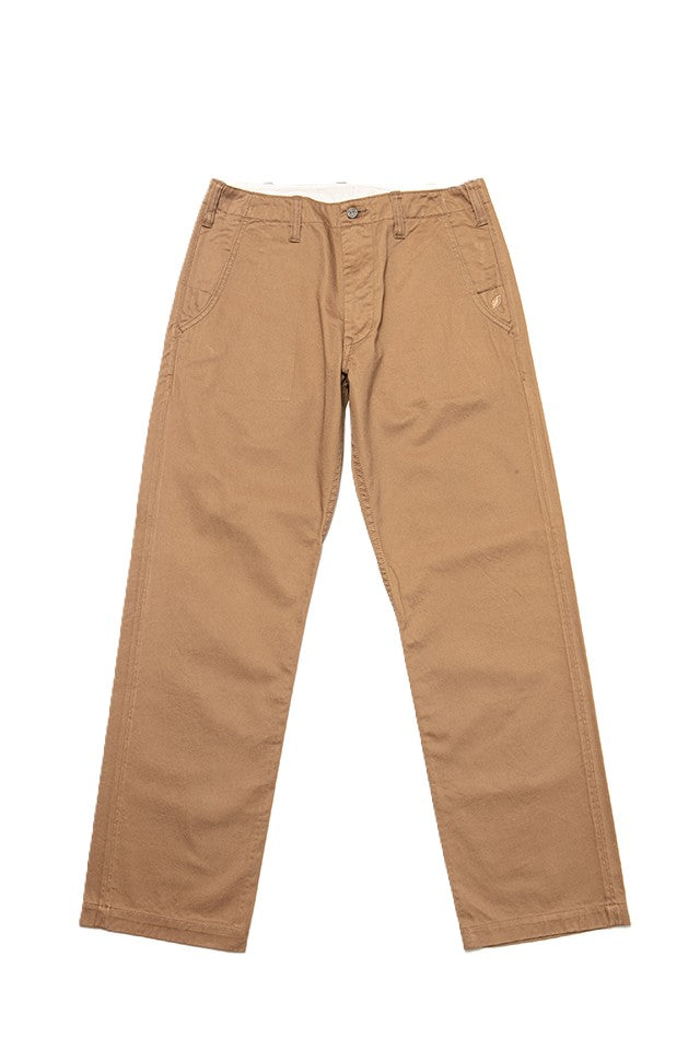 1192-DCA Dry Touch Chino Trousers Wide Straight Dark Camel