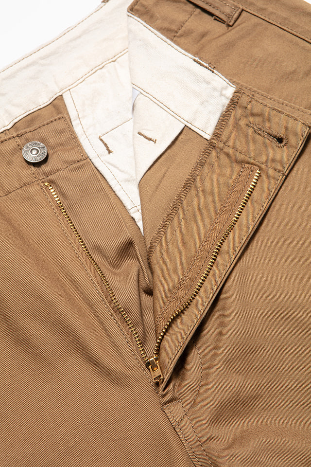 1192-DCA Dry Touch Chino Trousers Wide Straight Dark Camel