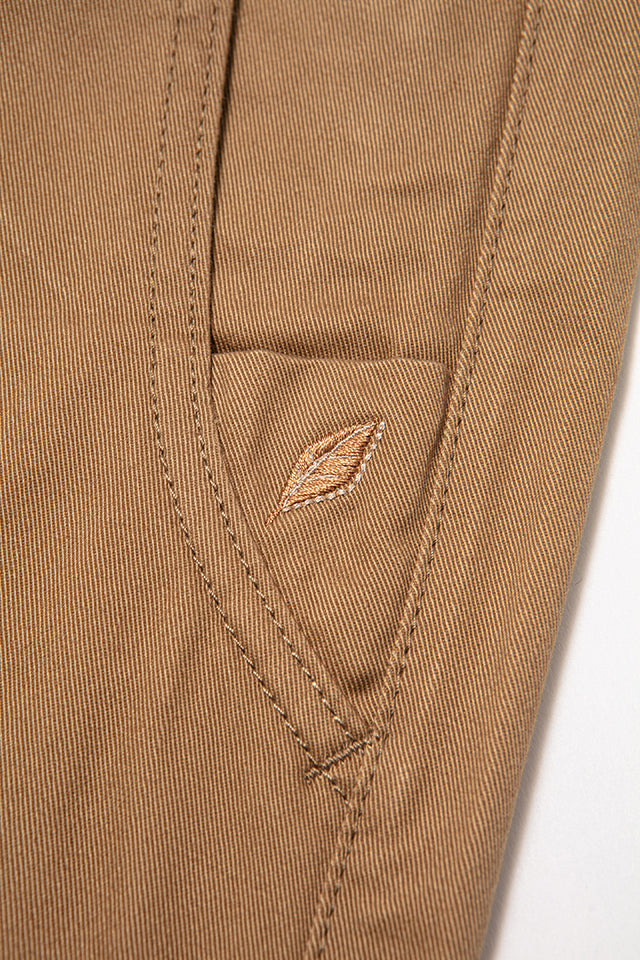1192-DCA Dry Touch Chino Trousers Wide Straight Dark Camel