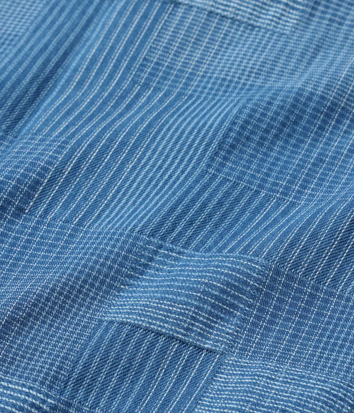 SC29588 Indigo Patchwork Work Shirt Blue