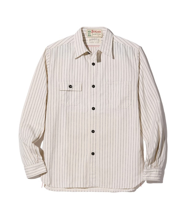 SC27076 8.5oz White Wabash Stripe Work Shirt