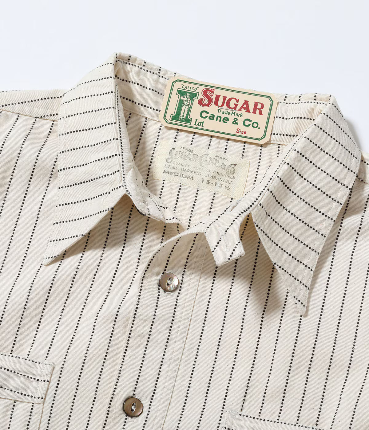 SC37275 Fiction Romance 8.5oz White Wabash Stripe S/S Work Shirt